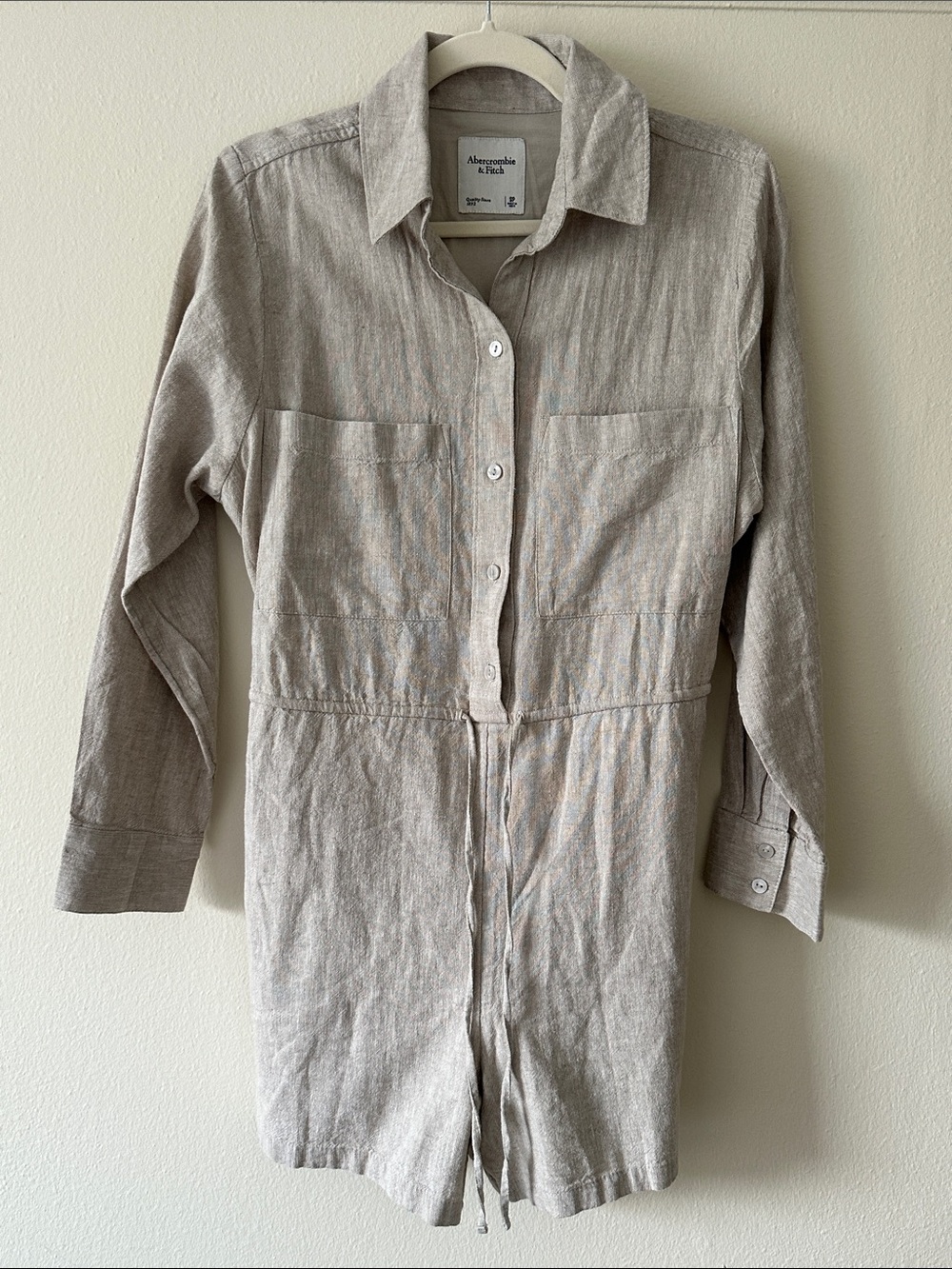 Abercrombie & Fitch Button-Front Cotton Shorts Jumpsuit/Romper